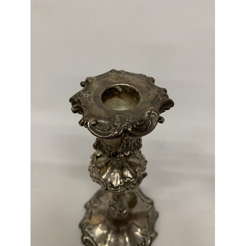 5 - A PAIR OF HALLMARKED SHEFFIELD SILVER CANDLESTICKS, DATED 1842, MAKER BELIEVED TO BE HENRY WILKINSON... 