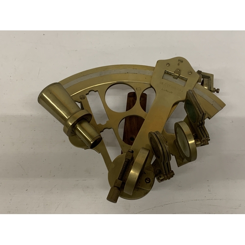 6 - A BRASS SEXTANT BY THE MAKER THOMAS J EVANS OF LONDON
