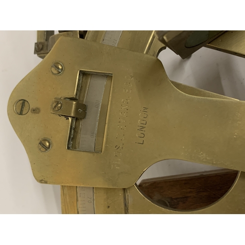 6 - A BRASS SEXTANT BY THE MAKER THOMAS J EVANS OF LONDON