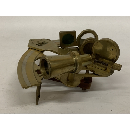6 - A BRASS SEXTANT BY THE MAKER THOMAS J EVANS OF LONDON