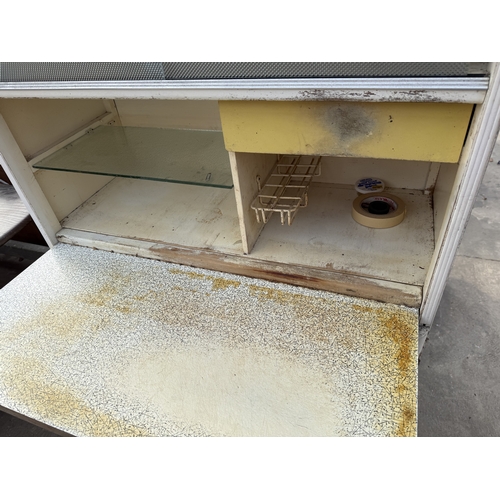 2710 - A 1950'S KITCHEN CABINET WITH DROP DOWN FRONT, 36