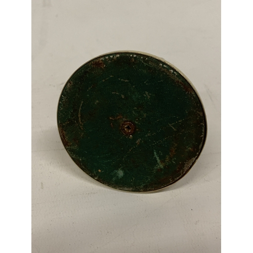 109 - A VINTAGE BRASS AND GLASS TABLE THERMOMETER