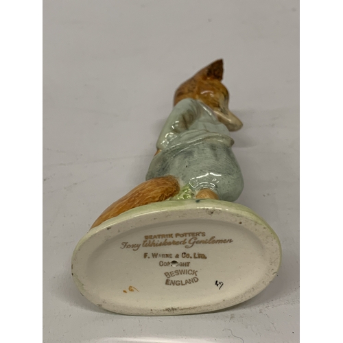 806 - A BESWICK BEATRIX POTTER, FOXY WHISKERED GENTLEMAN, WITH GOLD BACKSTAMP