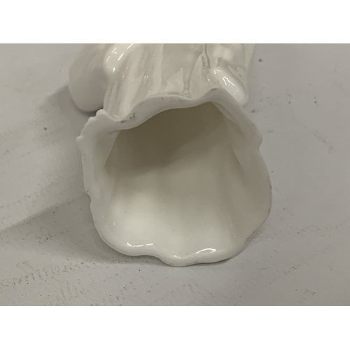 809 - FOUR UNMARKED, WHITE ROYAL WORCESTER CANDLE SNUFFERS