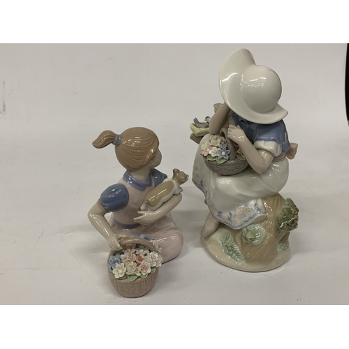 816 - TWO NADAL PORCCELAIN FIGURES OF GIRLS WITH BASKETS