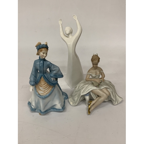 817 - THREE LADY FIGURINES TO INCLUDE ROYAL DOULTON REBECCA