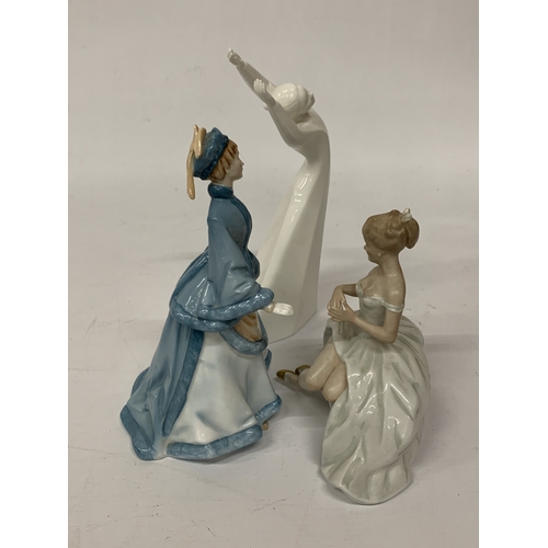 817 - THREE LADY FIGURINES TO INCLUDE ROYAL DOULTON REBECCA