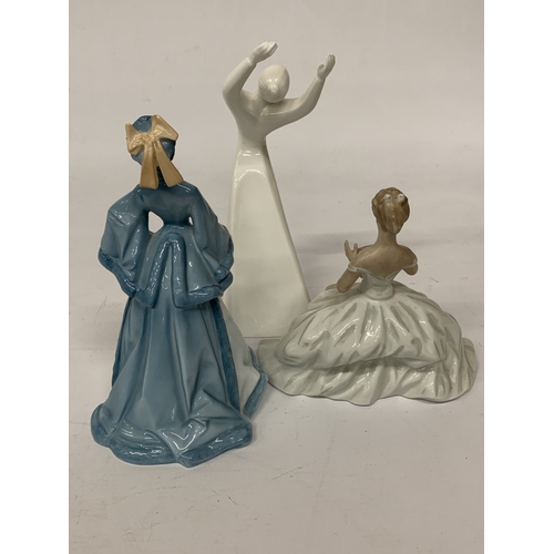 817 - THREE LADY FIGURINES TO INCLUDE ROYAL DOULTON REBECCA