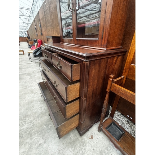2509 - A 19TH CENTURY MAHOGANY CHEST OF TWO SHORT AND THREE LONG DRAWERS, 47.5