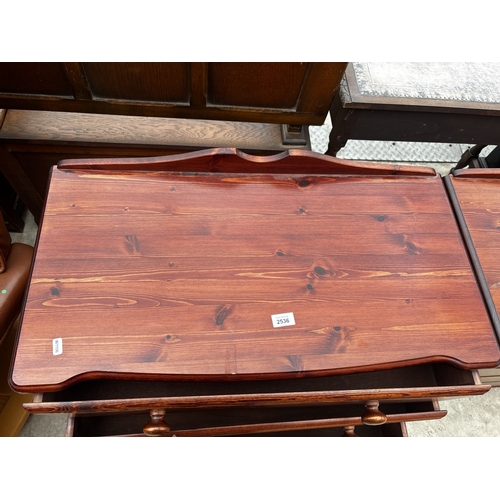 2536 - A PINE CHEST OF FOUR DRAWERS, 32