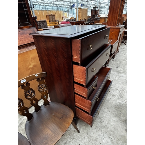 2553 - A STAG MINSTREL CHEST OF THREE SHORT AND FOUR LONG DRAWERS, 32