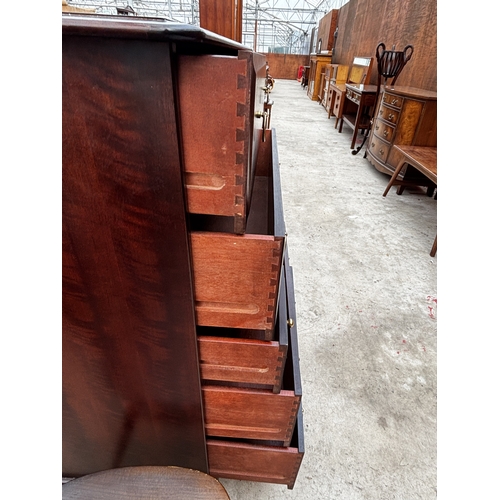 2553 - A STAG MINSTREL CHEST OF THREE SHORT AND FOUR LONG DRAWERS, 32