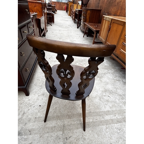 2554 - A PAIR OF ERCOL BLUE LABEL PLUME OF FEATHERS DINING CHAIRS