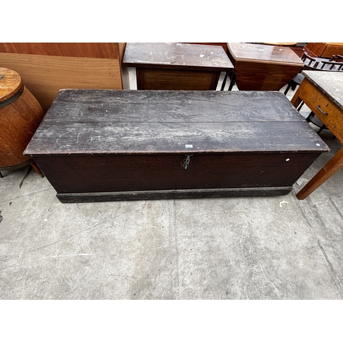 2566 - A LARGE PINE LATE VICTORIAN STORAGE CHEST, 68