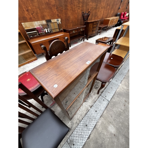 2610 - AN ENCYLOPEDIA BRITANNIA BOOKCASE WITH FOUR SLIDING GLASS DOORS, 26