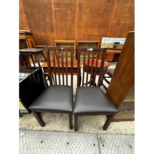 2611 - A PAIR OF LATH BACK DINING CHAIRS