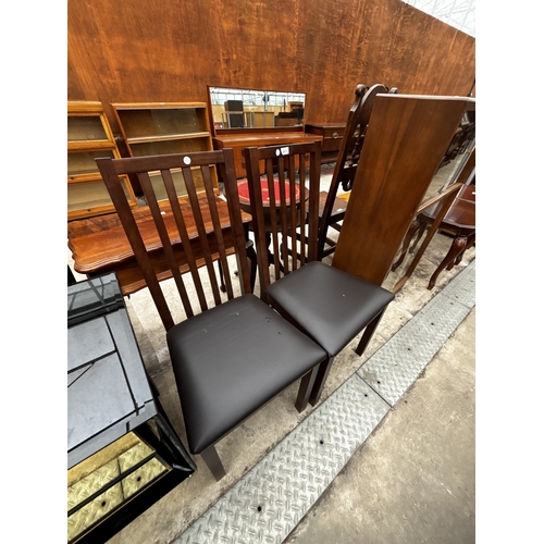 2611 - A PAIR OF LATH BACK DINING CHAIRS