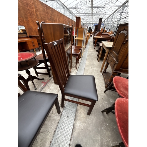 2611 - A PAIR OF LATH BACK DINING CHAIRS
