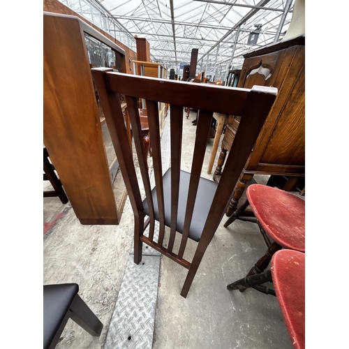 2611 - A PAIR OF LATH BACK DINING CHAIRS