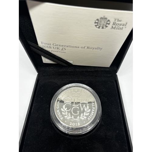 326 - A BOXED PROOF ELIZABETH II FIVE POUND SILVER COIN