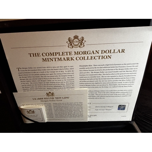 328 - A BOXED PROOF SET OF SIX U.S.A SILVER DOLLAR COINS