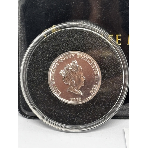 332 - A BOXED PROOF 2016 QUEEN ELIZABETH II 90TH BIRTHDAY SILVER ONE POUND COIN