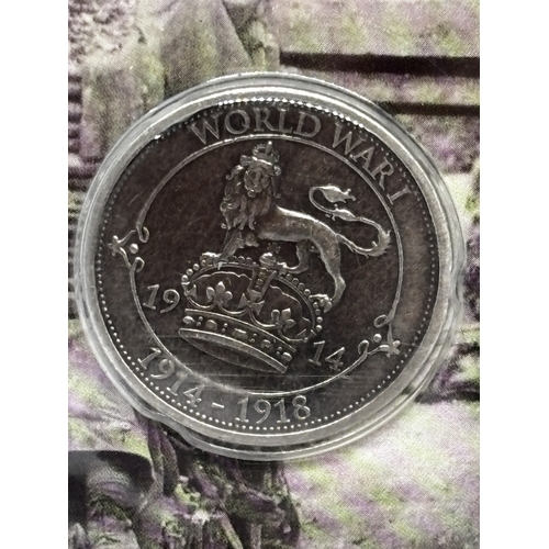 342 - TWO DAILY MAIL COMMEMORATIVE FIRST WORLD WAR KING'S SHILLINGS