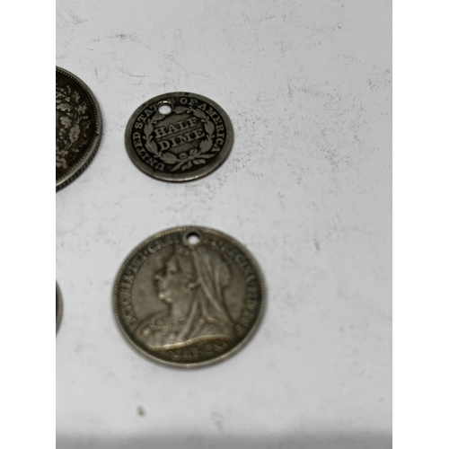 362 - SIX ASSORTED SILVER COINS