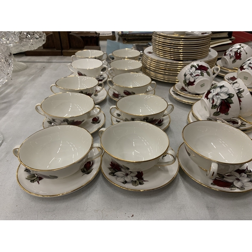 217 - A VERY LARGE COLLECTION OF DINNERWARE OF THE SAME PATTERN, SOME MARKED SHELLEY