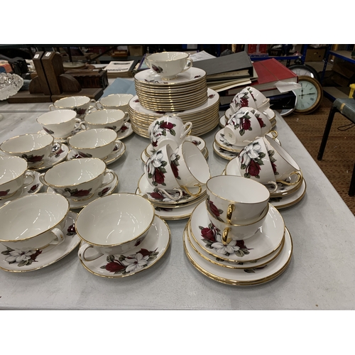 217 - A VERY LARGE COLLECTION OF DINNERWARE OF THE SAME PATTERN, SOME MARKED SHELLEY