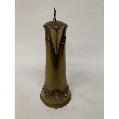 54 - AN EARLY 20TH CENTURY WMF ART NOUVEAU, ARTS AND CRAFTS CLARET JUG, HEIGHT 32CM