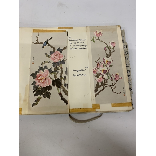 348 - AN ALBUM CONTAINING ORIENTAL PRINTS TO INCLUDE ANIMAL PRINTS BY HSU PI-HUNG AND KWOK TA-WEI, LOTUS B... 
