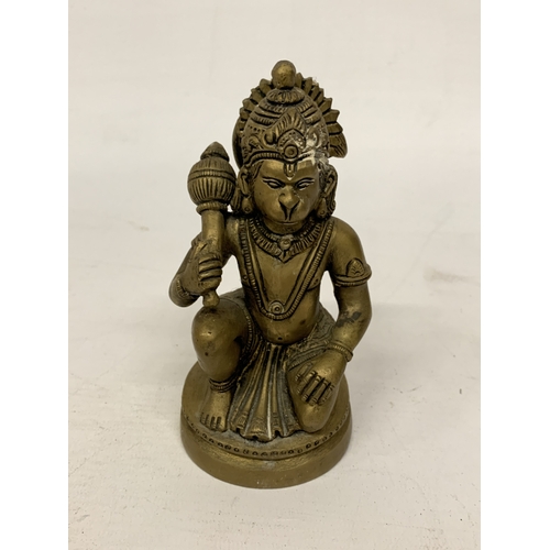 354 - A BRASS STATUE OF THE HINDU DEITY LORD HANUMAN - 154 CM