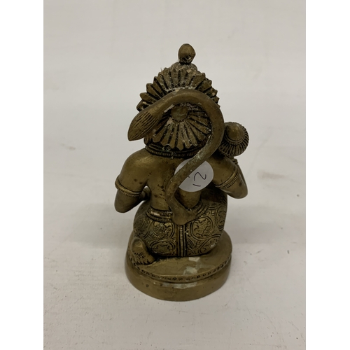 354 - A BRASS STATUE OF THE HINDU DEITY LORD HANUMAN - 154 CM
