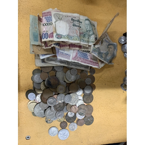 464 - A COLLECTION OF COINS AND BANK NOTES FROM VARIOUS COUNTRIES