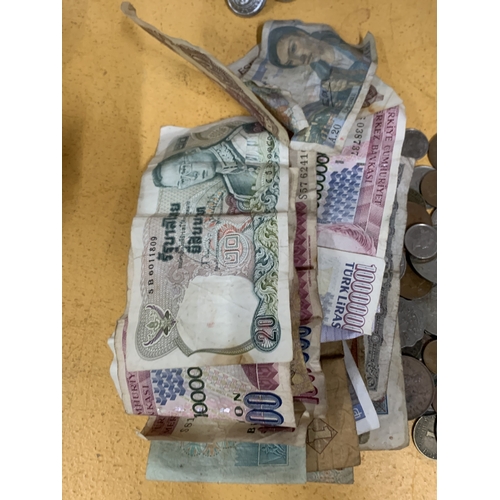 464 - A COLLECTION OF COINS AND BANK NOTES FROM VARIOUS COUNTRIES