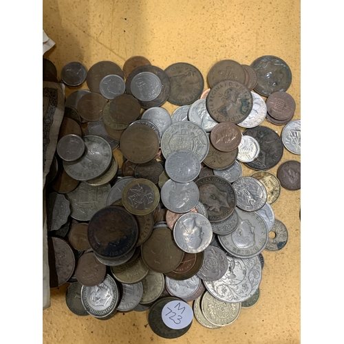 464 - A COLLECTION OF COINS AND BANK NOTES FROM VARIOUS COUNTRIES