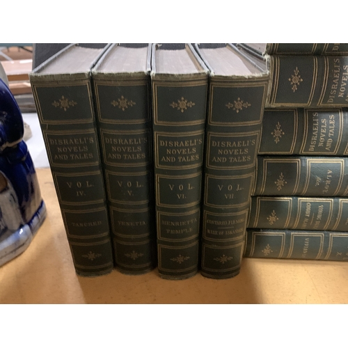 467 - A FULL SET OF TEN DISRAELI'S NOVELS AND TALES HARDBACK BOOKS