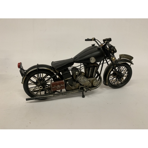 181 - A LARGE STEEL AND TIN PLATE CLASSIC MOTORBIKE 13