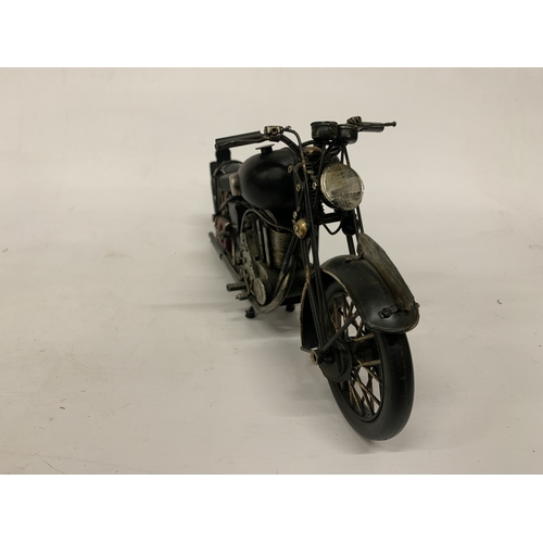 181 - A LARGE STEEL AND TIN PLATE CLASSIC MOTORBIKE 13