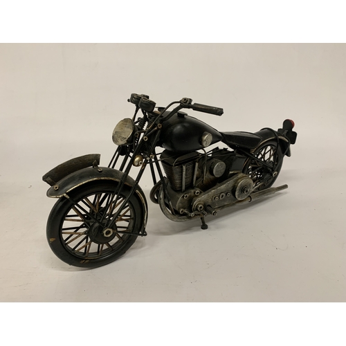 181 - A LARGE STEEL AND TIN PLATE CLASSIC MOTORBIKE 13