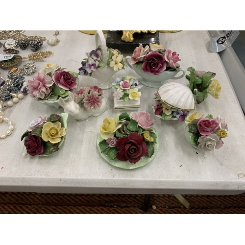 192 - AN COLLECTION OF CERAMIC POSIES