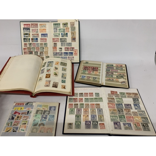 253 - FIVE STOCK ALBUMS OF MIXED STAMPS