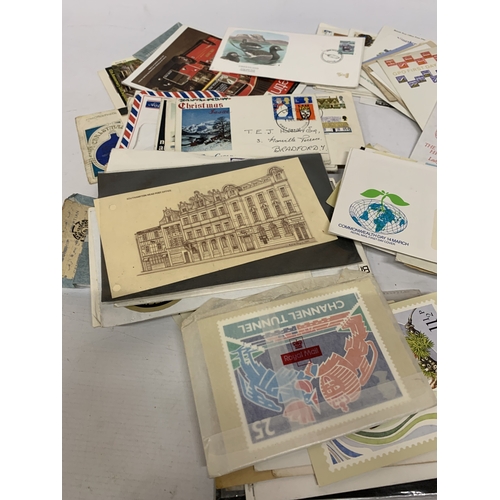 273 - A SELECTION OF FIRST DAY COVERS, POSTCARDS, LOOSE STAMPS ETC.