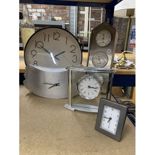 902 - FOUR CLOCKS AND A BAROMETER