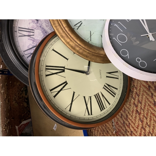 908 - FOUR WALL CLOCKS