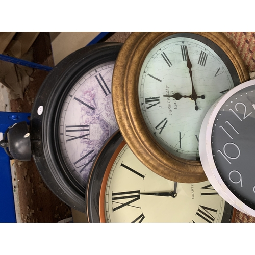 908 - FOUR WALL CLOCKS