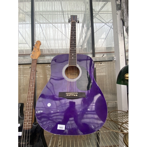 1603 - A PUROPLE RIKTER ACOUSTIC GUITAR