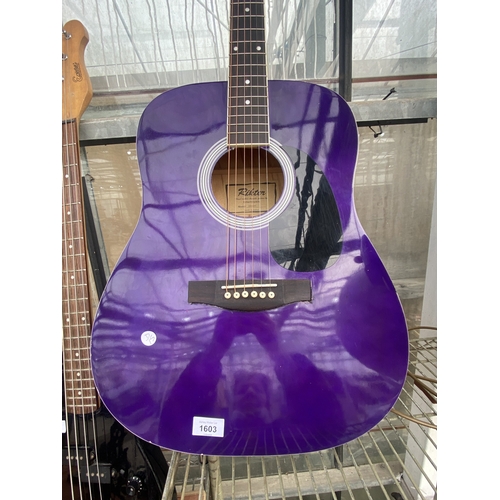 1603 - A PUROPLE RIKTER ACOUSTIC GUITAR