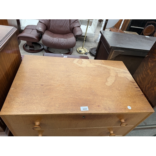 2660 - A RETRO OAK CHEST OF FOUR DRAWERS, 30